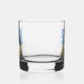 Ukrainisches Emblem trident tryzub zerstreut Herze Whiskyglas (Rechts)