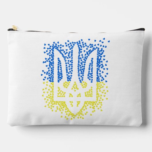 Ukrainisches Emblem trident tryzub zerstreut Herze Zubehörtasche (Vorderseite)