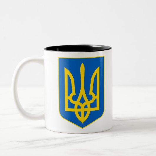 ukrainisches Emblem Zweifarbige Tasse (Links)