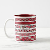 Ukrainisches ethnisches Muster Zweifarbige Tasse (Links)