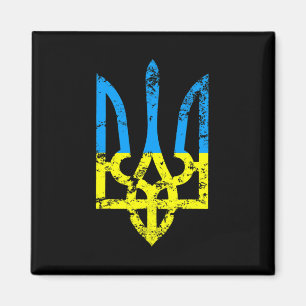 Ukrainisches Flagge Vintage Tryzub Ukraine Geschen Magnet