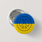 ukrainisches Flaggenfriedenszeichen Button (Vorne & Hinten)