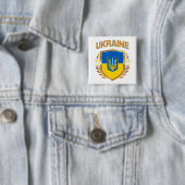 ukrainisches Flaggenschild und Emblem Button (Beispiel)