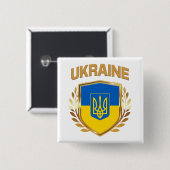 ukrainisches Flaggenschild und Emblem Button (Vorne & Hinten)