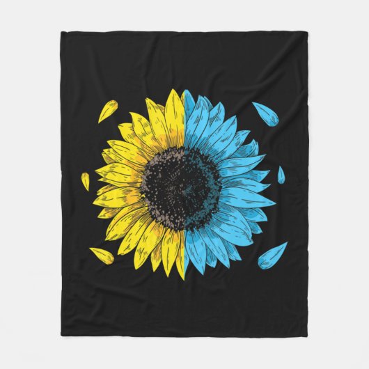 Ukrainisches Flaggensymbol Tryzub Liebe Unterstütz Fleecedecke (Vorderseite)