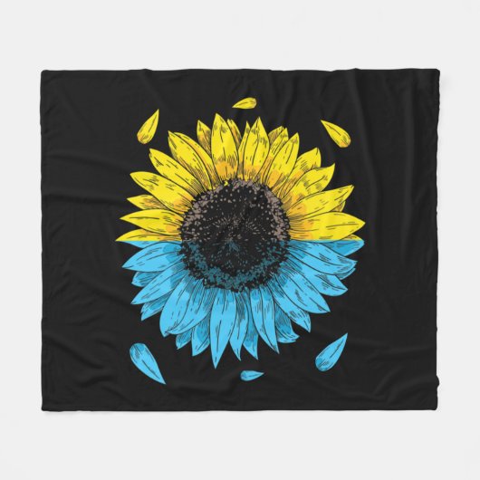 Ukrainisches Flaggensymbol Tryzub Liebe Unterstütz Fleecedecke (Vorderseite (Horizontal))