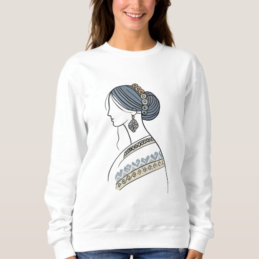 Ukrainisches Folk Art Sweatshirt | Liniengrafiken (Vorderseite)