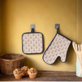 Ukrainisches Folklorekreuz Muster Ofenhandschuh & Topflappen-Set