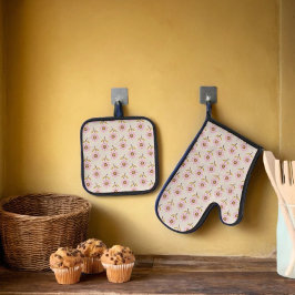 Ukrainisches Folklorekreuz Muster Ofenhandschuh & Topflappen-Set