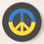 Ukrainisches Friedenszeichen auf schwarzem Hinterg Getränkeuntersetzer (Vorne)