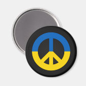 Ukrainisches Friedenszeichen auf schwarzem Hinterg Magnet (Vorderseite/Rückseite)