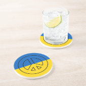 ukrainisches Friedenszeichen Getränkeuntersetzer (Seite)