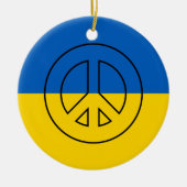 ukrainisches Friedenszeichen Keramik Ornament (Vorne)