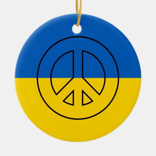 ukrainisches Friedenszeichen Keramik Ornament (Vorne)