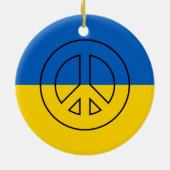 ukrainisches Friedenszeichen Keramik Ornament (Hinten)