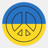 ukrainisches Friedenszeichen Runder Aufkleber (Vorderseite)