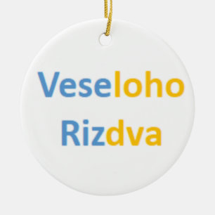ukrainisches Frohe Weihnachten Keramik Ornament