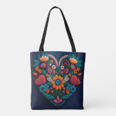 Ukrainisches Herz der Blume Tasche (Rückseite)