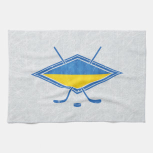 Ukrainisches Hockey-Flag-Logo Geschirrtuch