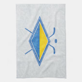 Ukrainisches Hockey-Flag-Logo Geschirrtuch (Vertikal)