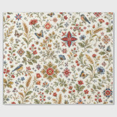 Ukrainisches Kreuzstichmuster-Wrap-Papier Geschenkpapier (Flach)