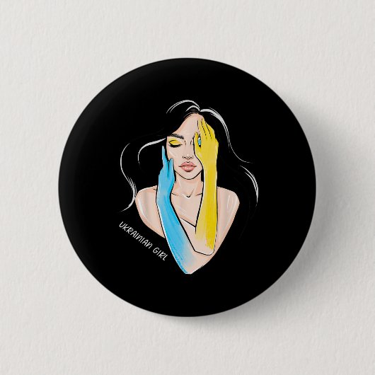 Ukrainisches Mädchen Frauen Button (Vorderseite)