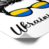 Ukrainisches Mädchen in Blau und Gelb, den Farben  Poster (Ecke)