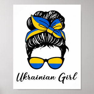 Ukrainisches Mädchen in Blau und Gelb, den Farben  Poster