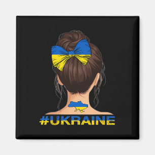 Ukrainisches Mädchen - Ukraine-Flagge Ungesteckter Magnet
