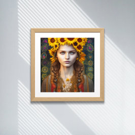 Ukrainisches Mädchen von Amulets & Sonnenblumen Di Poster