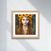 Ukrainisches Mädchen von Amulets & Sonnenblumen Di Poster