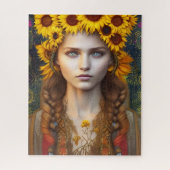 Ukrainisches Mädchen von Amulets & Sonnenblumen Puzzle (Vertikal)