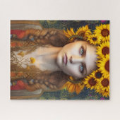 Ukrainisches Mädchen von Amulets & Sonnenblumen Puzzle (Horizontal)