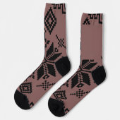 Ukrainisches Muster braun und schwarz Socken (Linkes Detail)