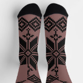 Ukrainisches Muster braun und schwarz Socken (Oben)