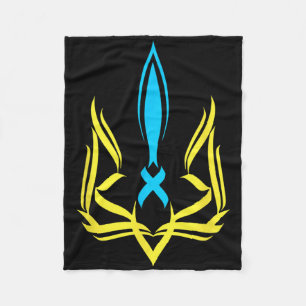 Ukrainisches Nationalemblem Gelbe Blaue Farben - U Fleecedecke