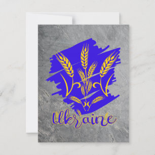 Ukrainisches Nationalsymbol Tryzub aus Weizenähre Karte