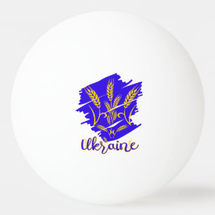 Ukrainisches Nationalsymbol Tryzub aus Weizenähre Tischtennisball