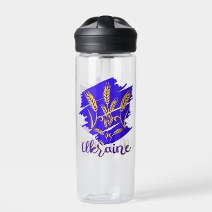 Ukrainisches Nationalsymbol Tryzub aus Weizenähre Trinkflasche