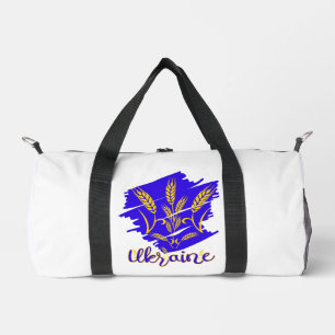 Ukrainisches Nationalsymbol tryzub aus Weizenohr Duffle Bag