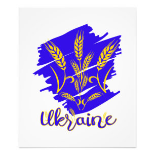 Ukrainisches Nationalsymbol tryzub aus Weizenohr Fotodruck