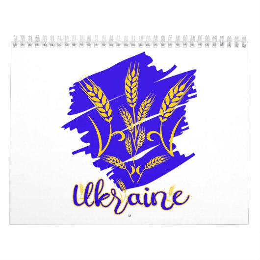 Ukrainisches Nationalsymbol tryzub aus Weizenohr Kalender (Titelbild)