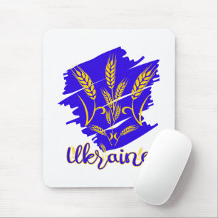 Ukrainisches Nationalsymbol tryzub aus Weizenohr Mousepad