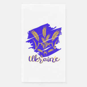 Ukrainisches Nationalsymbol tryzub aus Weizenohr Serviette