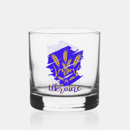 Ukrainisches Nationalsymbol tryzub aus Weizenohr Whiskyglas