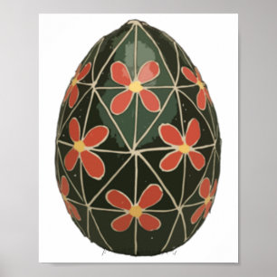 Ukrainisches Osterei mit floralem Motiv Aufkleber Poster