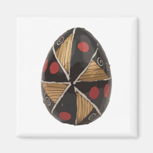 Ukrainisches Osterei mit Spiral-Motiven Sticker  Magnet