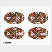 Ukrainisches Ostereier Ovaler Aufkleber (Blatt)