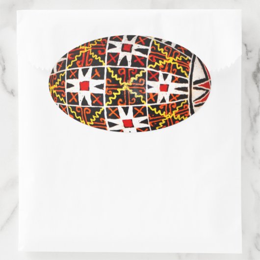 Ukrainisches Ostereier Ovaler Aufkleber (Tasche)