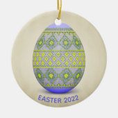Ukrainisches Ostereier (Pysanka) Design Keramik Or Keramik Ornament (Vorne)